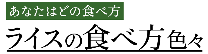 ライスの食べ方色々